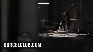 The boss is grateful to his secretary for her extra efforts and rewards her with intense action