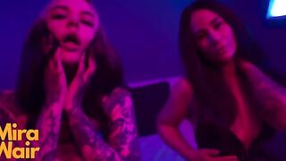 Two girls in a dress want to have fun with you, but they wear panties
