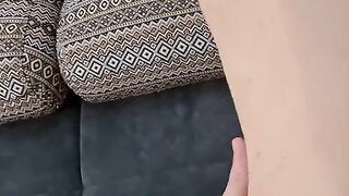 A man tried to fuck a skinny stepmother, but she jumped on him