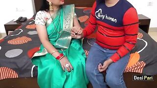 Desi Pari teaches English to a tuition student with big boobs