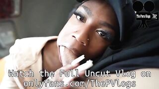 Hot ebony chick got banged in the car on the way home
