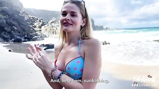 A luxury girl with a big ass gets fucked on beach