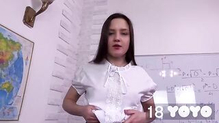 A beautiful petite 18yo girl came to the exam with her dildo