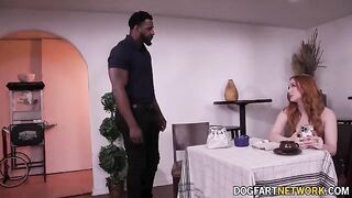 Redhead hottie Madison Morgan gets her tight cunt smashed hard