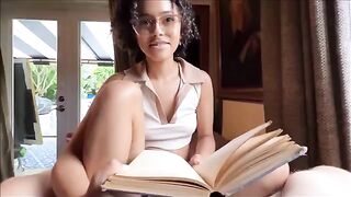 Little bookworm stepsister tries sex with her hot stepdad in therapy