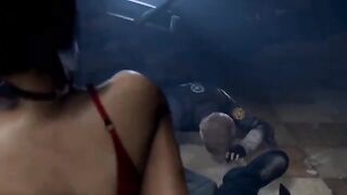 Ada Wong cheating on Leon with a mysterious guy in an animated scene