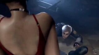 Ada Wong cheating on Leon with a mysterious guy in an animated scene