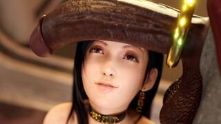 The dark side of Tifa Lockhart from Final Fantasy, experiencing intense passion
