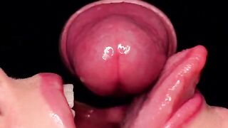 Babe uses her mouth for sperm disposal and performs cock sucking ASMR