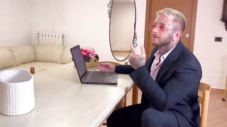 Secretary wiped her boss's cock and squirted cum in her face FULL VIDEO