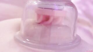 4 times cum♡Nipples and clit to be erected by sucking toy, a steamy solo performance