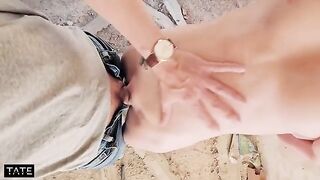 An amateur couple fucked in an abandoned building, almost caught