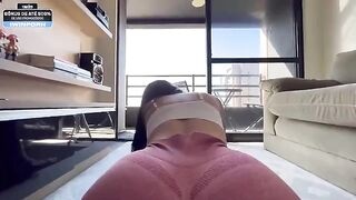 My ass was shaken over the fitness instructor's cock without protection