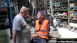 The climate activist was fucked by an old man in a hardcore scene