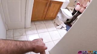 A stepson caught his stepmom undressing after work and preparing for a shower