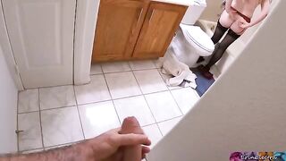 A stepson caught his stepmom undressing after work and preparing for a shower