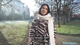 A beautiful European student, Lena Coxx, gets fucked by a stranger on cam