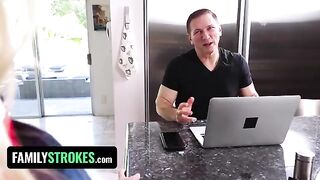 Pervert stepdad fucks petite stepdaughter Chloe Rose daily
