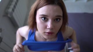 Babe with a beautiful face gets her pussy filled with sticky sperm