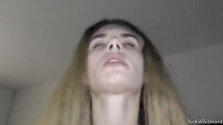 A pretty girl with pink lips shakes her ass on my big dick
