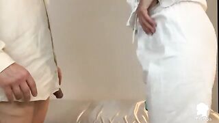 The nurse visits the patient with erectile problems in an exclusive Italian scene