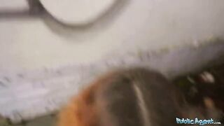 Public Agent picks up petite Spanish brunette for sex in public