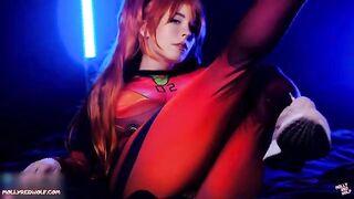 Asuka Langley’s sloppy blowjob and pussy creampie action