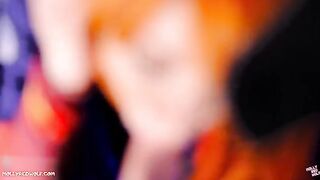 Asuka Langley’s sloppy blowjob and pussy creampie action