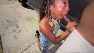 Married woman getting fucked in the parking lot like a whore