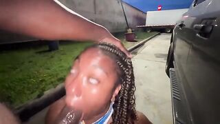 Married woman getting fucked in the parking lot like a whore