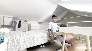 My stepsister doesn't care about my studies, she wants to fuck