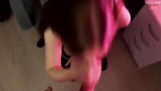 A cute girl seduced her roommate using her mini-skirt and shoes