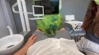 The hot girl is going to the dentist for a check-up in this steamy POV scene