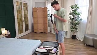 I caught my foreign friend wanking in my panties, I got fucked hard