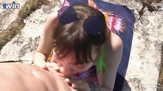 A blowjob as a bribe to the guard of the fort, wild!