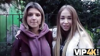 First-time experience with double penetration for a young Hungarian girl in a thrilling encounter