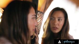 Beauty Eva Lovia has hard romantic sex with her wife in a rented cabin