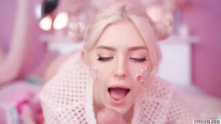 All cute girls love hot cum on their faces, especially busty ones