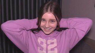 The girl was fucked hard in her pussy, her holes were stretched by a huge dick