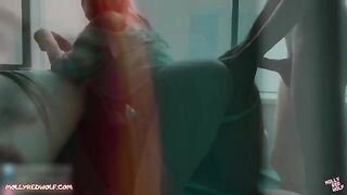 Redhead realtor fucks hard, gets a messy hot load