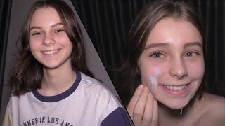 Submissive 18 yo gets her pussy filled with cum