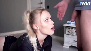 Pervert guy fucked her stepmom, who saw his cock and wanted to suck it