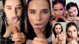 A blowjob compilation with a lot of sperm, good for every taste
