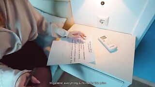 The stupid girl did not read the lease and paid with her pussy