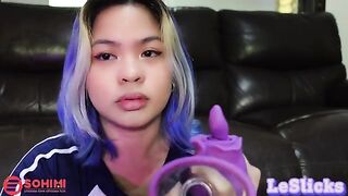 Playful Filipino beauty uses her Sohimi Rose vibrator for solo pleasure