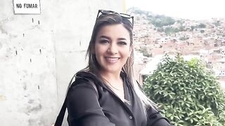 Blonde girl fucks on the cable car in Colombia
