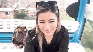 Blonde girl fucks on the cable car in Colombia