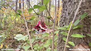 A red riding hood is fucking with a big bad wolf publicly