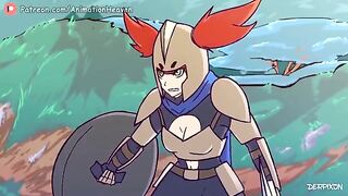 Cartoon gangbang with monsters, furry, DP, anal, and big tits hentai action