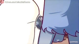 Cartoon gangbang with monsters, furry, DP, anal, and big tits hentai action